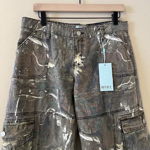 Revice Amelia Pant Oakland Camo Low Rise Relaxed 29 Y2K Ballon NWT NEW abstract - Picture 5 of 12